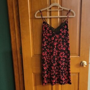 Floral Black and Red Slip Dress Express